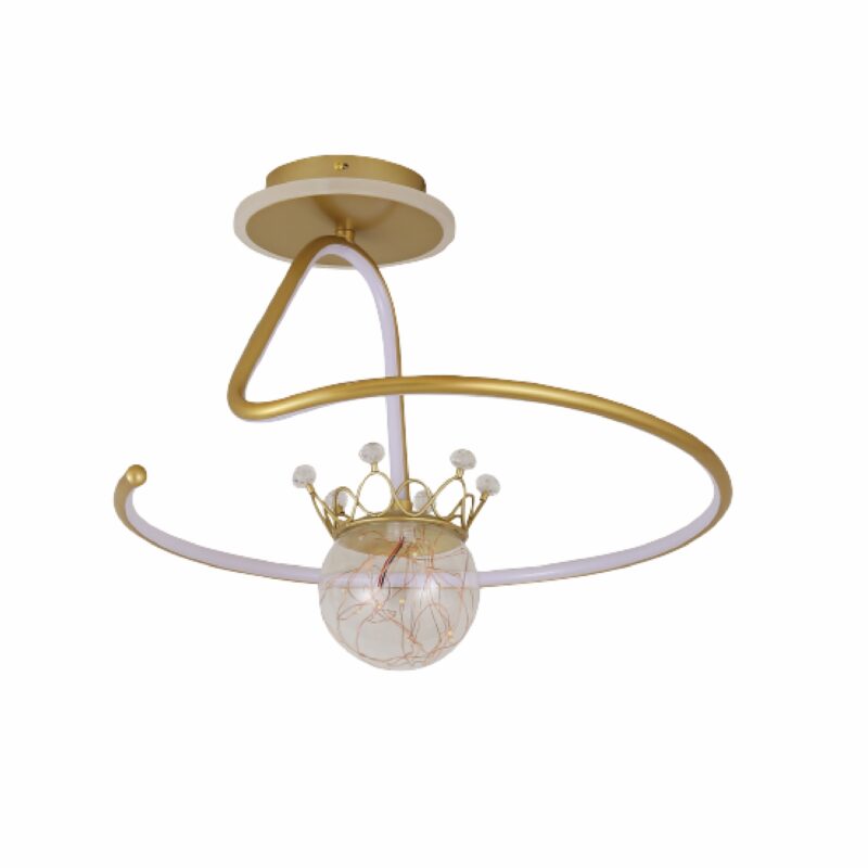 Royal Crown LED Glass Ball Ceiling Light