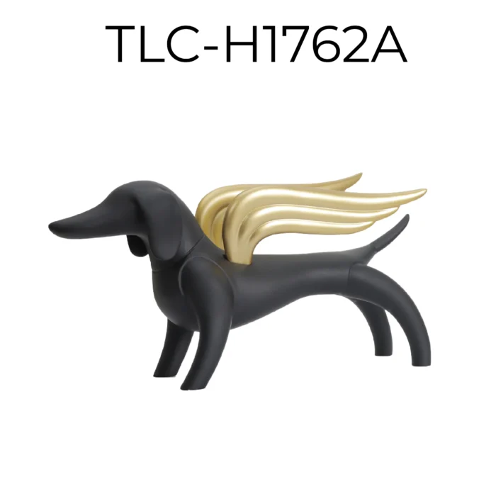 Black Flying Dog Sculpture